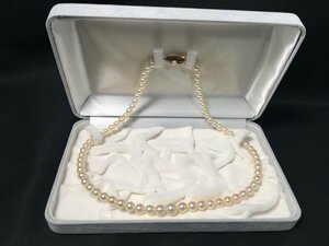 【MIKIMOTO】ミキモト アコヤ真珠 パール 5.3-8.3ｍm ネックレス 留め具K14 長さ約47cm 約28.7g クリーム