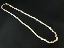 ☆中古☆本真珠 淡水パール 3連 ネックレス ライス 約5mm～約5.9mm 約78cm 留め具 14K 刻印 メーカー刻印 箱付き_画像3