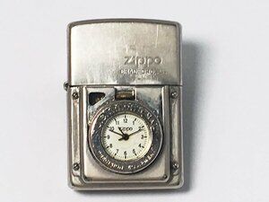 ZIPPO ジッポー U.S.TRADITIONAL 時計付 1998 懐中時計 オイルライター ライター 電池交換済 シルバカラー