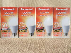 Panasonic パナソニック LED電球 E26口金 40型 電球色相当 広配光タイプ 485ルーメン 4個セット LDA4L-G/E/W 新品未使用