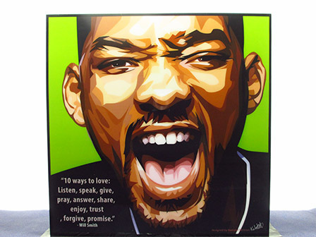 [Nouveau n°175] Panneau Pop Art Will Smith, Ouvrages d'art, Peinture, Portraits