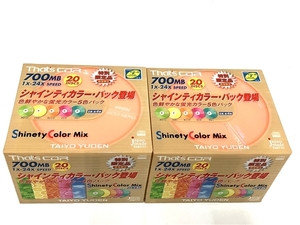 TAIYOYUDEN That's CD-R CDR-80SC5Y20SN Shinety Color Mix 700MB 1X-24X 20DISCS 太陽誘電 2個セット 未使用 B8488883