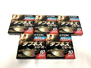 TDK タフネスCD-R CD-R74TFX10PN 650MB 16倍速 10DISCS 5点セット ティーディーケー 未使用 B8484537