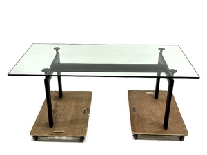 【引取限定】 ル・コルビジェ LC6 ガラス ダイニング テーブル W1800 × D850 家具 中古 直 T8450075
