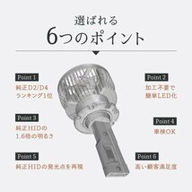 【HID屋】 LEDヘッドライトD2R 12200lm 6500k ホワイト 35W 2本1セット 車検対応 送料無料 * D2S/D4S/D4Rも選択可_画像4