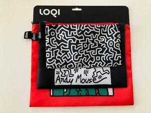 Keith Haring(キースヘリング)LOQI ZIP Pockets/ジップポケット/ポーチ/３つセット/museum