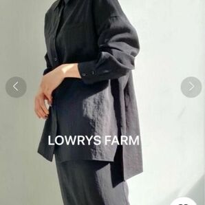 LOWRYS FARMローリーズファーム オックスオーバーシャツＬＳ　チャコールグレー　FREE ブラウス　ロングシャツ