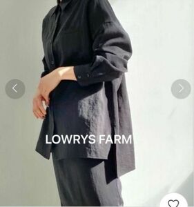 【100円引】LOWRYS FARMローリーズファーム オックスオーバーシャツＬＳチャコールグレーFREE ブラウスロングシャツ