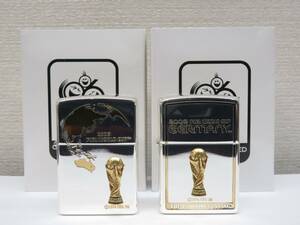 ☆1円スタート☆未使用保管品 2個セット ZIPPO ジッポー サッカーワールドカップ 2006年 ドイツ大会 W杯 ライター 人気 コレクターズ