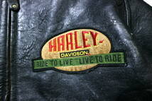 訳あり/良好！◆Harley Davidson ハーレーダビッドソン 羊革 MA-1タイプ レザージャケット◆Lサイズ（身長174-176センチ位）_画像5