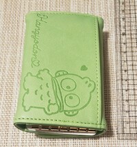 新品・未使用 ハンギョドン グッズ サンリオ キーケース 型押し 収納 付き グリーン 緑 スマートキー タグ付き_画像4