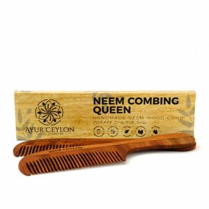 NEEM COMBING QUEEN木製アーユルヴェーダ櫛(ニーム　コーム)1本 くし