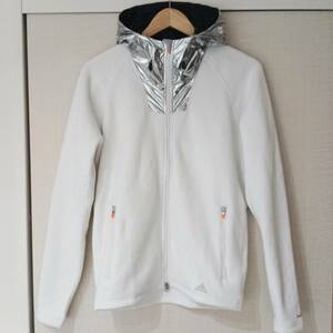 【美品】adidas by kolor ジップアップパーカー フーディー 綺麗 アディダスバイカラー Climaheat fleece AC3359 Mサイズ ホワイト シルバ