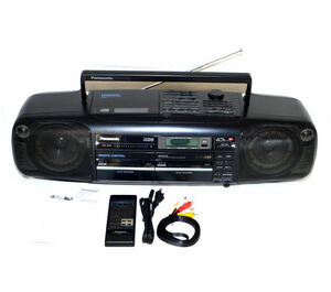 【純正リモコン付/極美動作品】Panasonic パナソニック RX-DT80 EUR64762 バブルラジカセ CD ラジオ カセット AM FM XBS EXTRA BASS SYSTEM