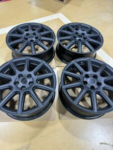 中古　ホイール　4本　エコフォルムcrs マットブラック16インチ　5穴　6.5j ＋46 pcd100 レクサスCT プリウス　インプレッサ 86等