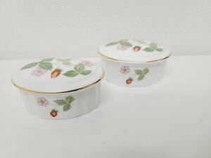 【BF-6668】【１円～】WEDGWOOD ウエッジウッド WILD STRAWBERRY イングランド製 ワイルドストロベリー 小物入れ セット 食器 保管品