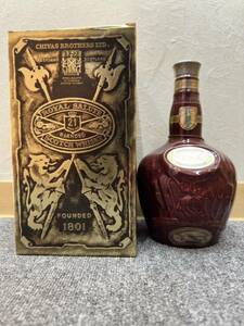 【JV5886】ロイヤルサルート21年 ROYAL SALUTE 700ml 40% 総重量1298g 箱付き 赤 陶器ボトル ビンテージ 掘り出し物 ウィスキー 未開封