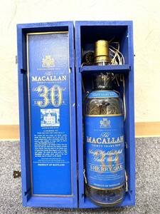 【EKA-6807OH】1円スタート MACALLAN THIRTY YERS OLD SHERRY OAK マッカラン 30年 青箱 空瓶 コレクション コルク折れ有り 激レア 希少品