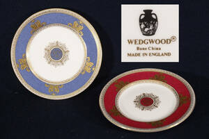  『高級ブランド食器断捨離186』〔Wedgwood 英国製　ケーキ皿　2客　無傷美品〕