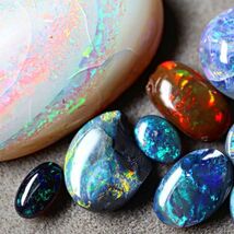 20ct 天然ブラックオパール オーストラリア産 おまとめ 〔Australia Black opal 宝石 jewelry natural 裸石 loose ルース〕_画像4