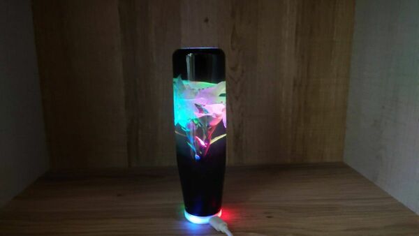 水中花シフトノブLEDグラデーション15cm白 デコトラ 軽トラ 街道レーサー 旧車 ドリフト シフトノブ延長