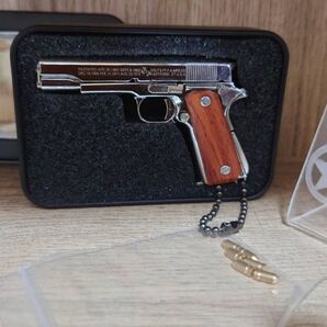 精巧1/3スケール ミニチュアガン コルト M1912 ガバメント 木製グリップ セット