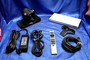 Polycom poly- com RealPresence Group 310 tv meeting system /MPTZ-11* Mike * remote control * connection cable attached 48917Y