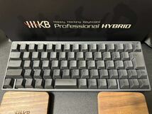 HHKB Professional HYBRID Type-S 日本語配列 墨/吸振マット(貼付済)/キーボードルーフ＆セパレート型ウッドリストレスト計4点_画像2