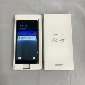 【 美品☆ XPERIA AceⅢ SOG08 Blue SIMフリー SONY 箱 カバー付 】