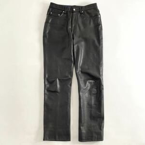 Ba8 BEAMS ビームス レザーパンツ 牛革 サイズL ブラック メンズ 革パン ロングパンツ バイカーパンツ leather pants ボトムス