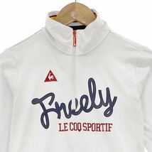 Da10 le coq sportif ルコックスポルティフ 長袖ハーフジップトップス ハイネックデザイン ストレッチ◎ ロゴプリント レディース 女性服 M_画像3