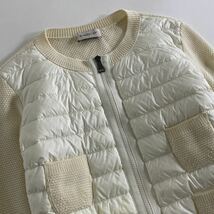 Vl5 MONCLER モンクレール ジップアップ ニット切替カーディガン キルティングジャケット ニット切替 ノーカラー S レディース 女性用_画像4