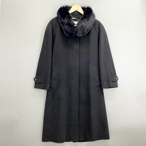 Aa18 《イタリア製》ANTONELLABENI アントネラ ロングコート ネックファーウールコート カシミヤ カシミアウール レディース 女性服 L