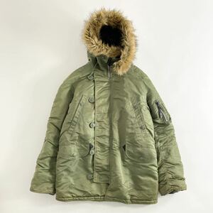 Ha26 ALPHA INDUSTRIES アルファインダストリーズ N-3B フライトジャケット ミリタリーコート 中綿コート S カーキ メンズ 紳士服 アメカジ