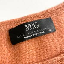 La27 大きいサイズ☆ MEG EXCHANGE カシミヤ100% 総カシミア 半袖 ニット セーター オレンジ系 3L レディース 女性用_画像5