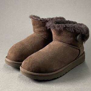 Da29 UGG Australia アグ オーストラリア *3352 ミニベイリーボタン* ムートンブーツ ショートブーツ 24cm ブラウン レディース 女性用