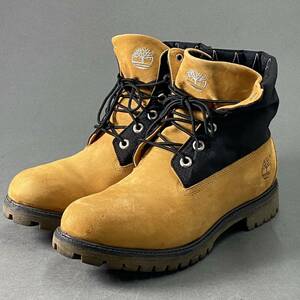 Fa29 Timberland ティンバーランド ロールトップブーツ レースアップブーツ ショートブーツ 9.5W 27.5cm相当 ベージュ系 メンズ 紳士靴