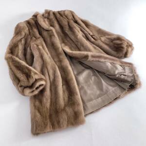 2a31《美品》最高級 パステルミンク 着丈82cm 毛皮コート ミンクコート 11号 レディース MINK FUR ミンクファー 