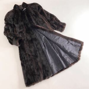 11a31《美品》SAGA MINK サガミンク マホガニーミンク ロングコート ミンクコート 毛皮コート 11号 着丈110cm MINK FUR