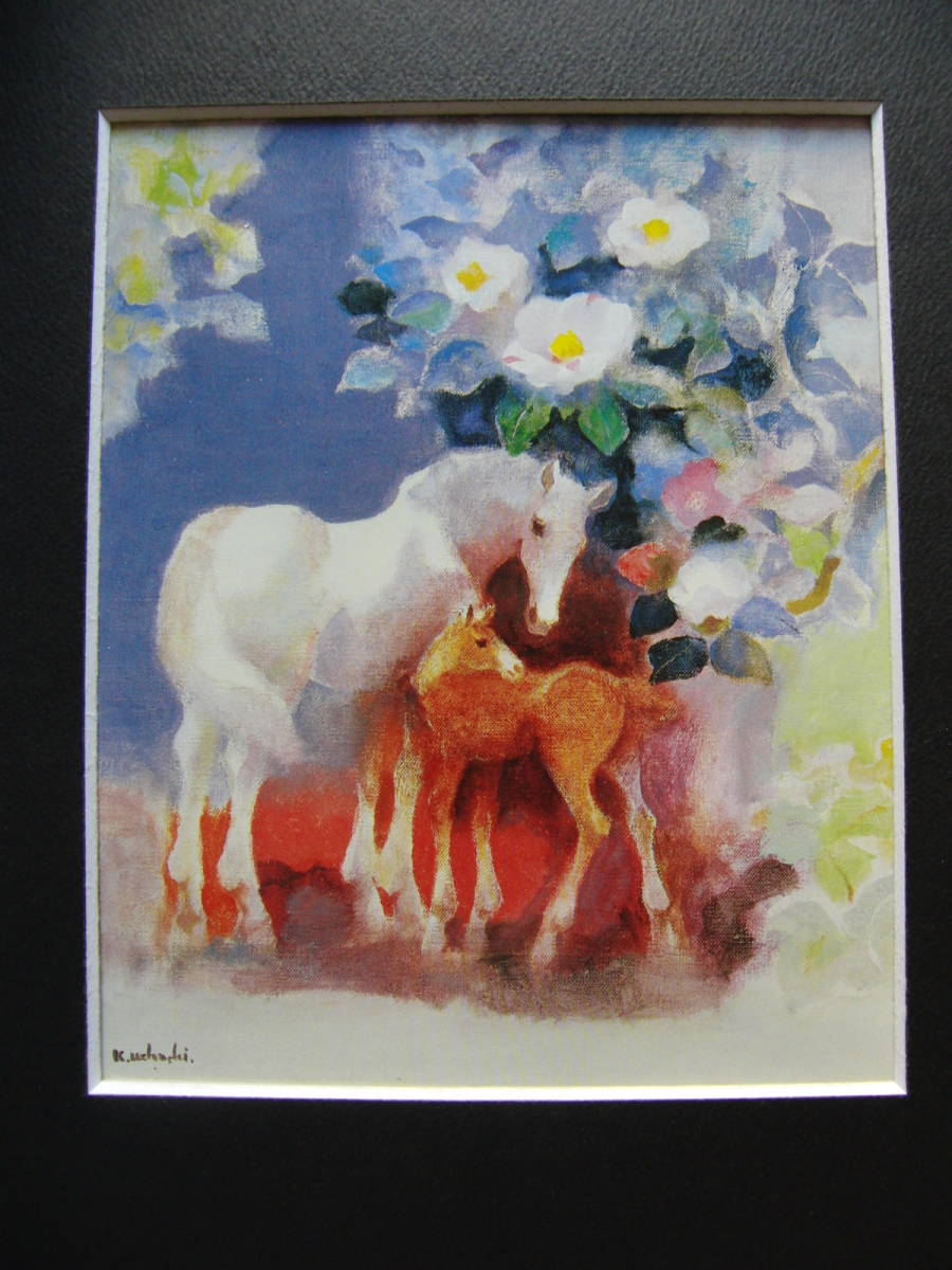 Kaoru Uehashi, Camellia Flower and Horse, Carefully Selected, Rare art books and framed paintings, Popular works, New high-quality frame included, In good condition, free shipping, Painting, Oil painting, Nature, Landscape painting