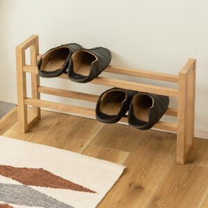  slippers rack 4 pair storage 2WAY slim wooden natural slippers entranceway entrance oak natural tree natural wood stylish Northern Europe MTK-315NA