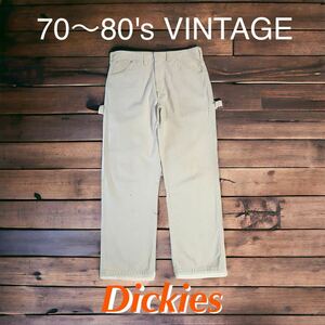 70〜80's VINTAGE Dickies ホワイト ペインターパンツ アメリカ購入 輸入 古着 ビンテージ ワークパンツ TALON 70年代 80年代 ディッキーズ