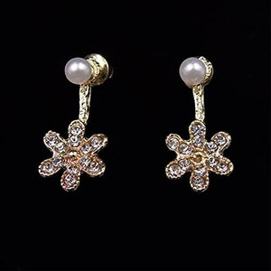 ★ お洒落 フラワー 花 ピアス ★ ロングピアス 揺れる 耳飾り ジュエリー ピアス エレガント イヤリング アクセサリー 金 a1