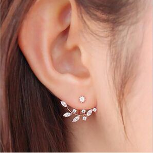 ★ お洒落 枝 キャッチ ピアス ★ ロングピアス 揺れる 耳飾り ジュエリー ピアス エレガント イヤリング アクセサリー ピンク金 a3の画像4