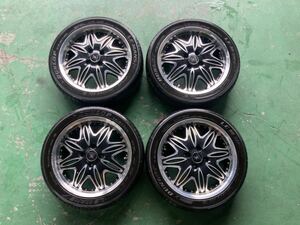 ☆バリ溝☆DUNLOP LEMANS V 195/45/r16 社外ホイール付16×5.5J 4本セット