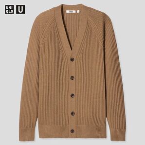 UNIQLO U ラグランVネックカーディガン ブラウン L ユニクロU / 無印 GU ルメール ローゲージ ニット パーカー エアリズム ヒートテック