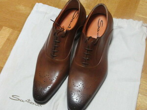 【送料無料】Santoni サントーニ 　茶　ブラウン　ウイングチップ　サイズ65