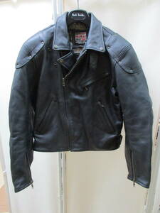 T1-12　NANKAI(南海/ナンカイ)　ライダースジャケット 【Lサイズ】 牛革 レザー　ブラック/黒　メンズ
