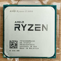 AMD Ryzen 5 1600 3.2GHz 6コア12スレッド Socket AM4 PCパーツ【中古】_画像1