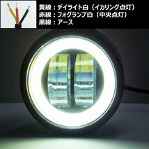 イカリング付き フォグランプ [F白] 2個組 バイク ヘッドライト補助 作業灯 12V/24V デイライト オートバイ オフロード/11χ_画像6